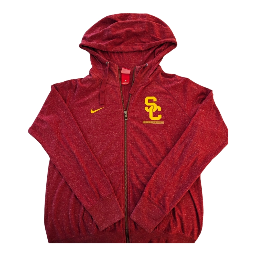 Nike Zip front Red SC hoodie size Large, front pockets, 60% cotton 40% p…